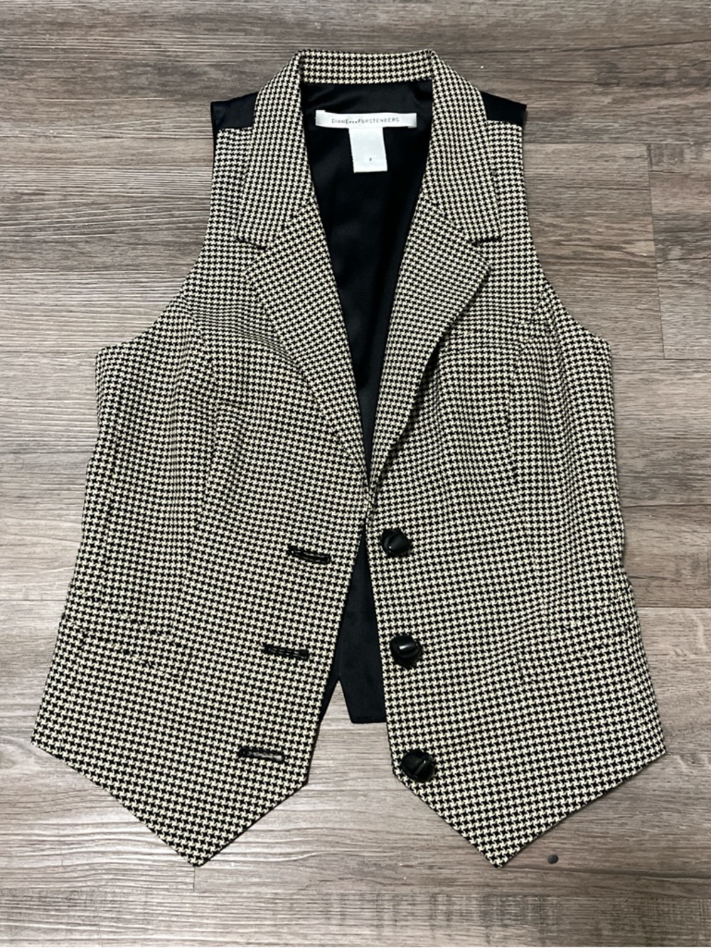DVF houndstooth vest